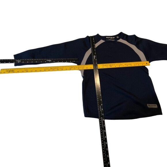 Boombah Bomber Kids Long Sleeve Navy & Gray Shirt - Youth Medium Sport - Picture 9 of 12
